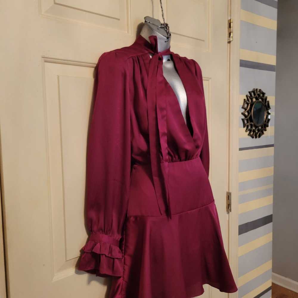 the jetset diaries burgundy satin dress - image 9