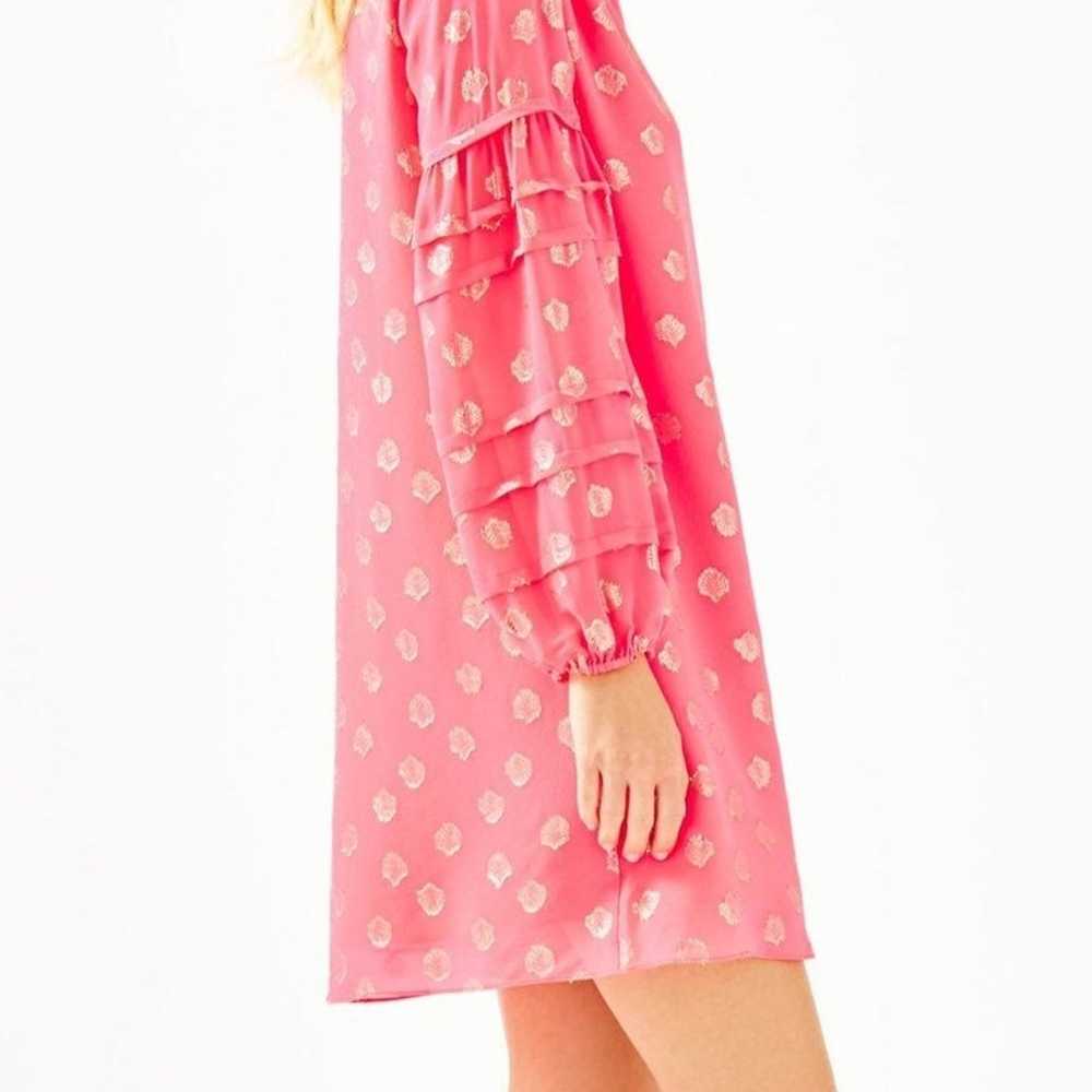 Lilly Pulitzer Giana Silk Dress in Coral Spritz S… - image 2