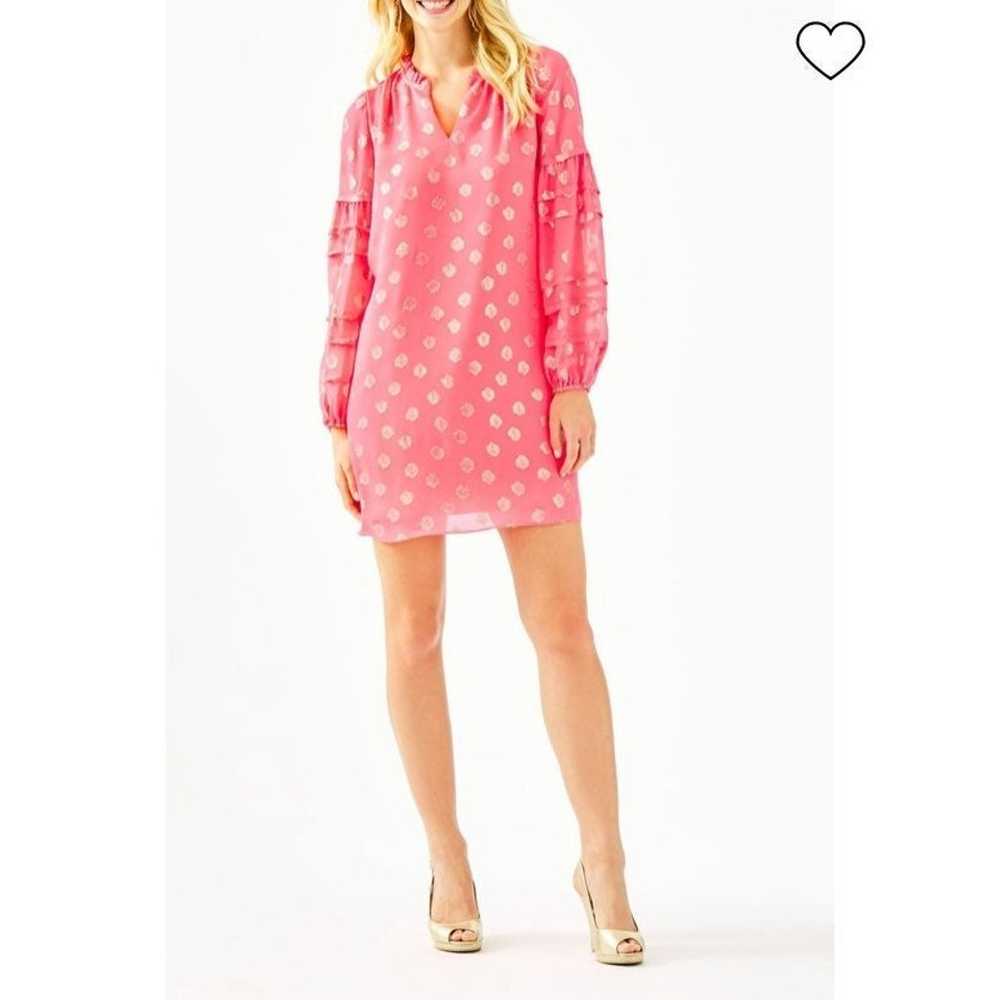 Lilly Pulitzer Giana Silk Dress in Coral Spritz S… - image 4