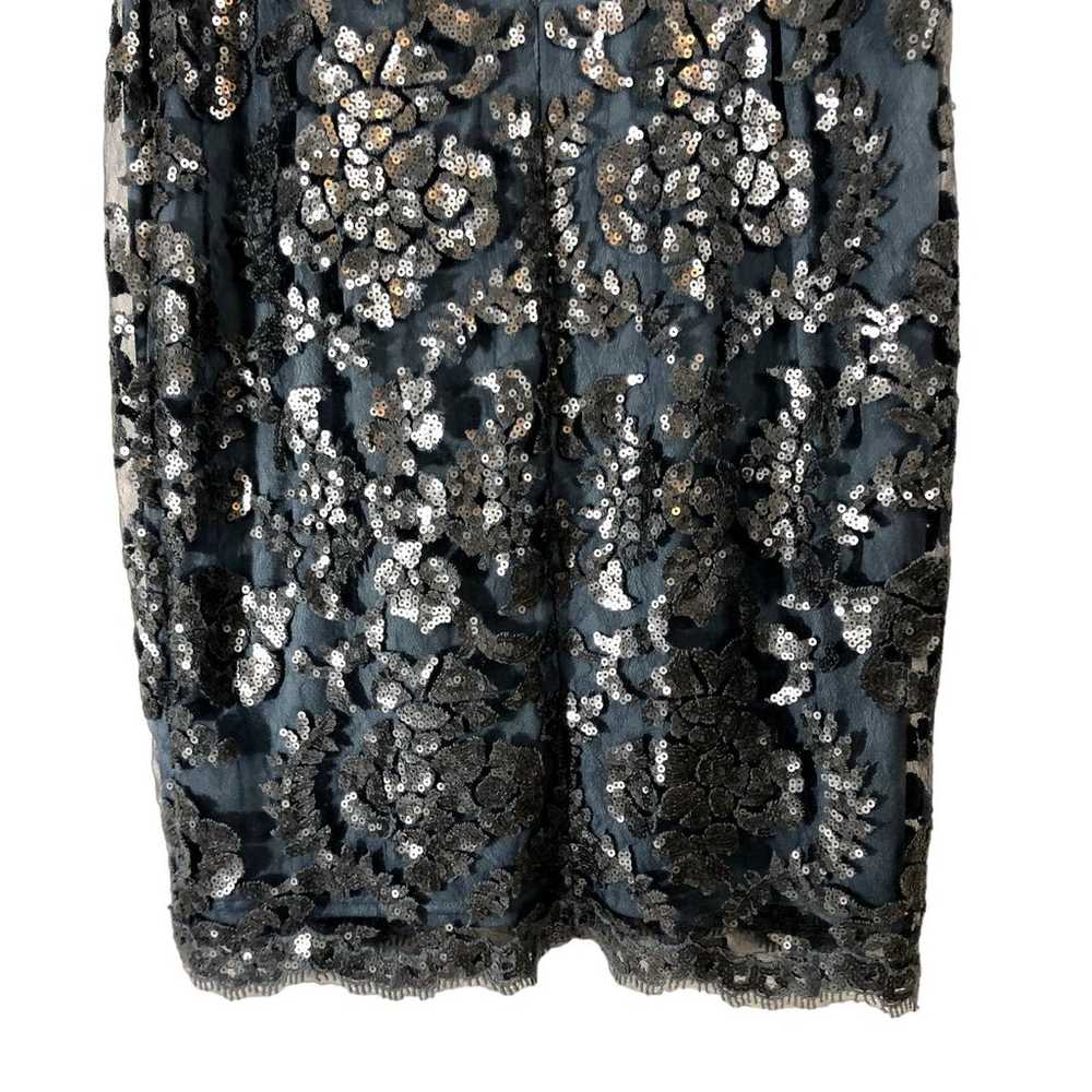 Tadashi Shoji Dress V-Neck Sequins Lace Size 6 Sl… - image 8
