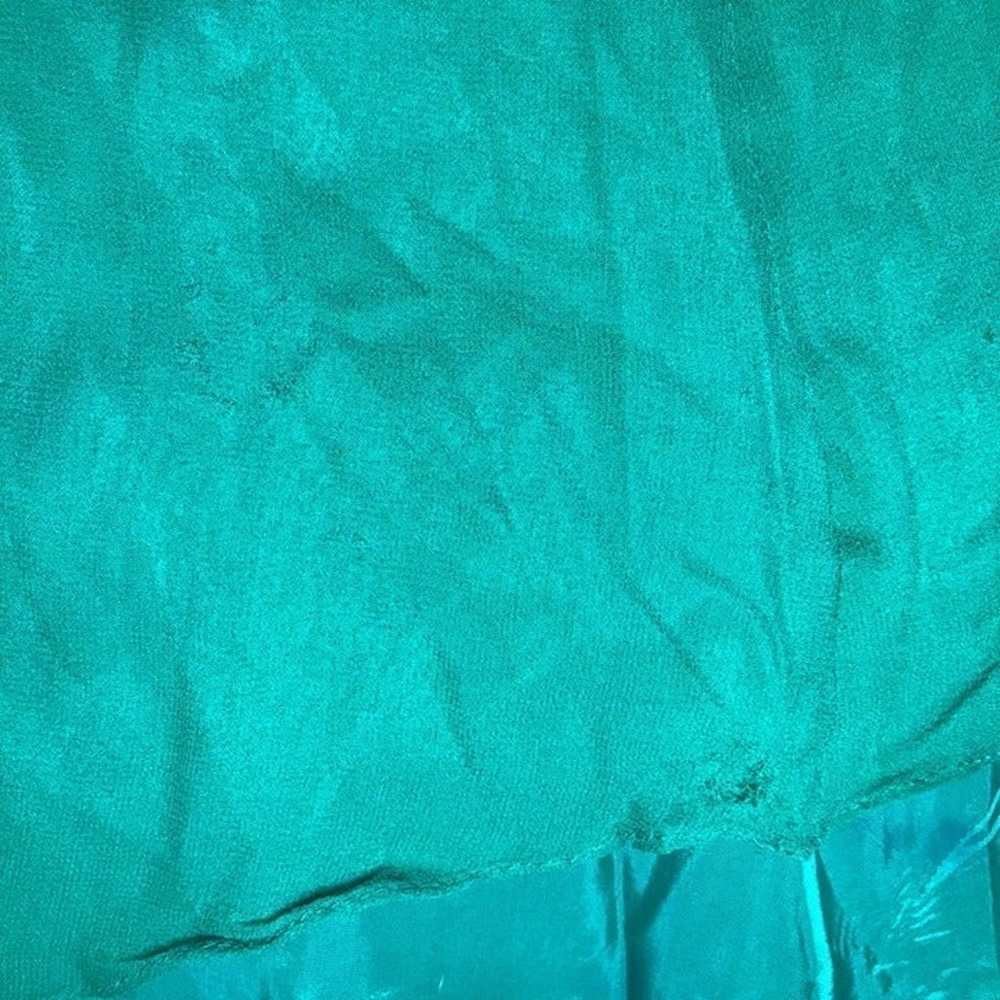 Vintage Y2K Green Fairycore Silk Sequin Beaded Sl… - image 5