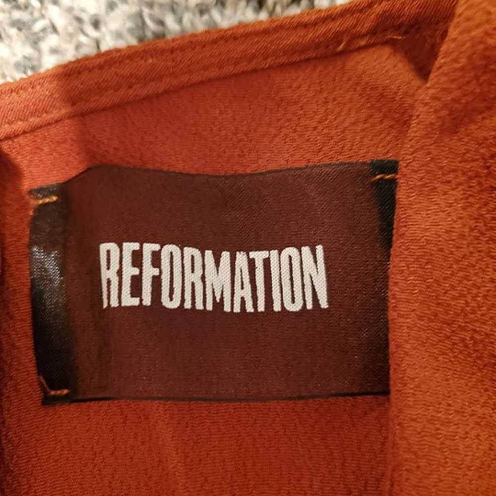 Reformation Rosetta Tie Front Dress Cognac 6 - image 2