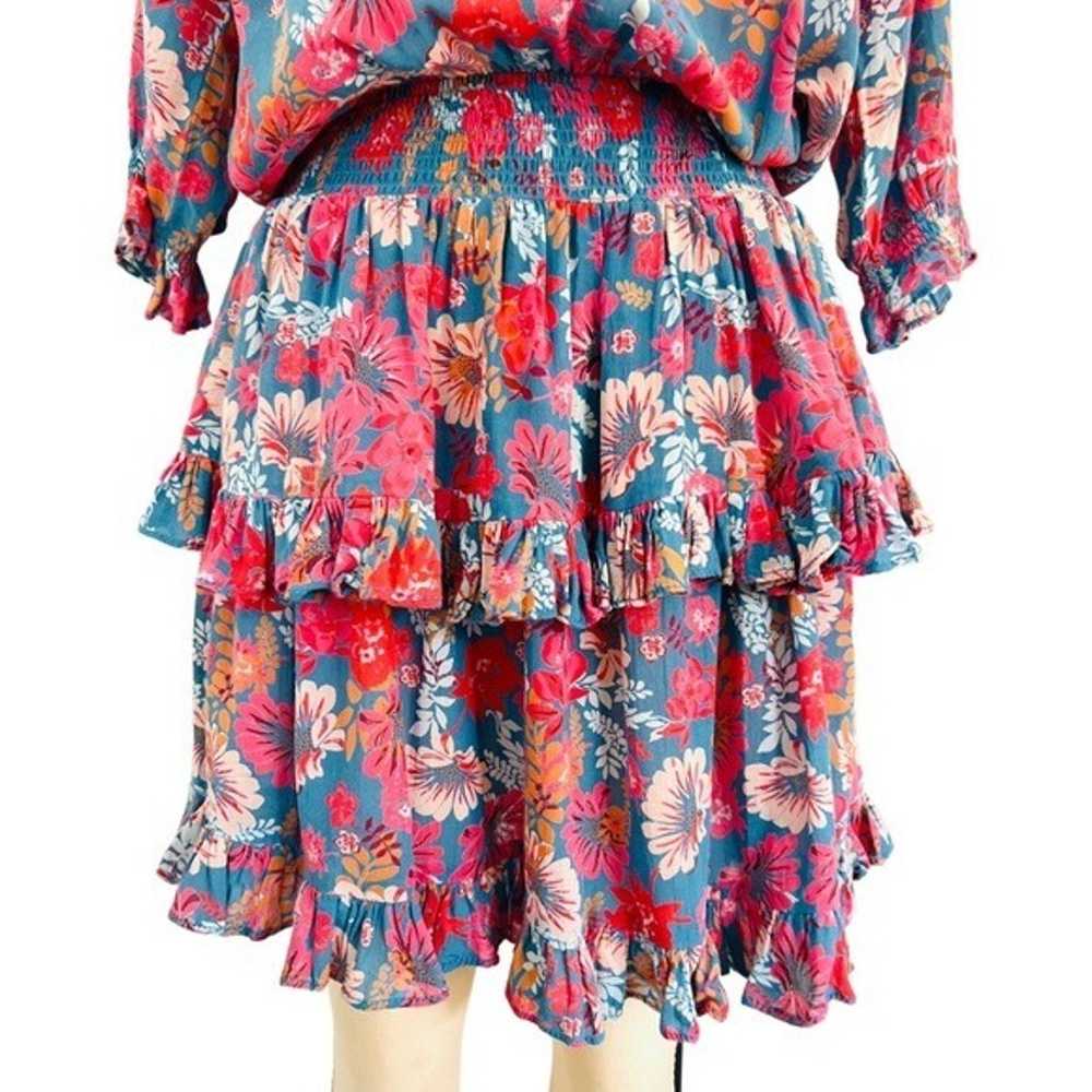 BY TIMO Blouson Ruffle Mini Dress in Floral Blue … - image 3