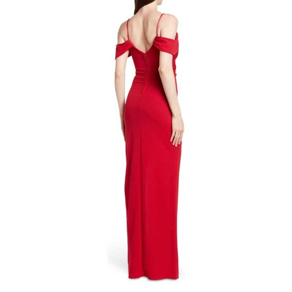 LNL LOVE, NICKIE LEW Cap Sleeve Jersey Gown Red F… - image 2