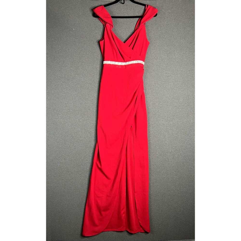 LNL LOVE, NICKIE LEW Cap Sleeve Jersey Gown Red F… - image 3