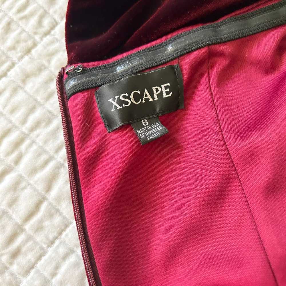 Xscape Off-The-Shoulder Velvet Gown Wine maxi dre… - image 12
