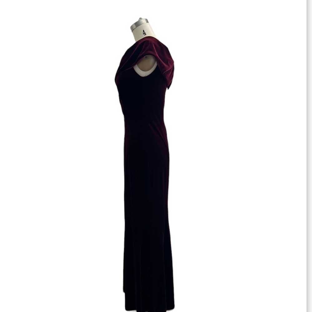 Xscape Off-The-Shoulder Velvet Gown Wine maxi dre… - image 7