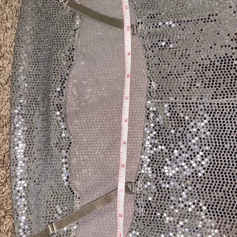 Bebe Silver Sequin Slip Dress - image 8