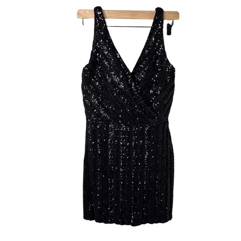 La Femme Short Sequin Party Cocktail Dress Black … - image 3