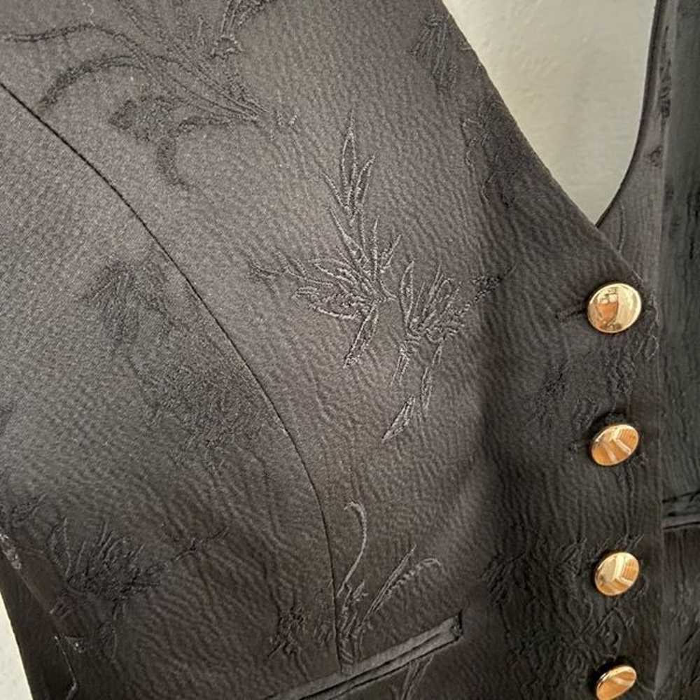 Zara Jacquard Vest Jumpsuit Black Medium - image 10
