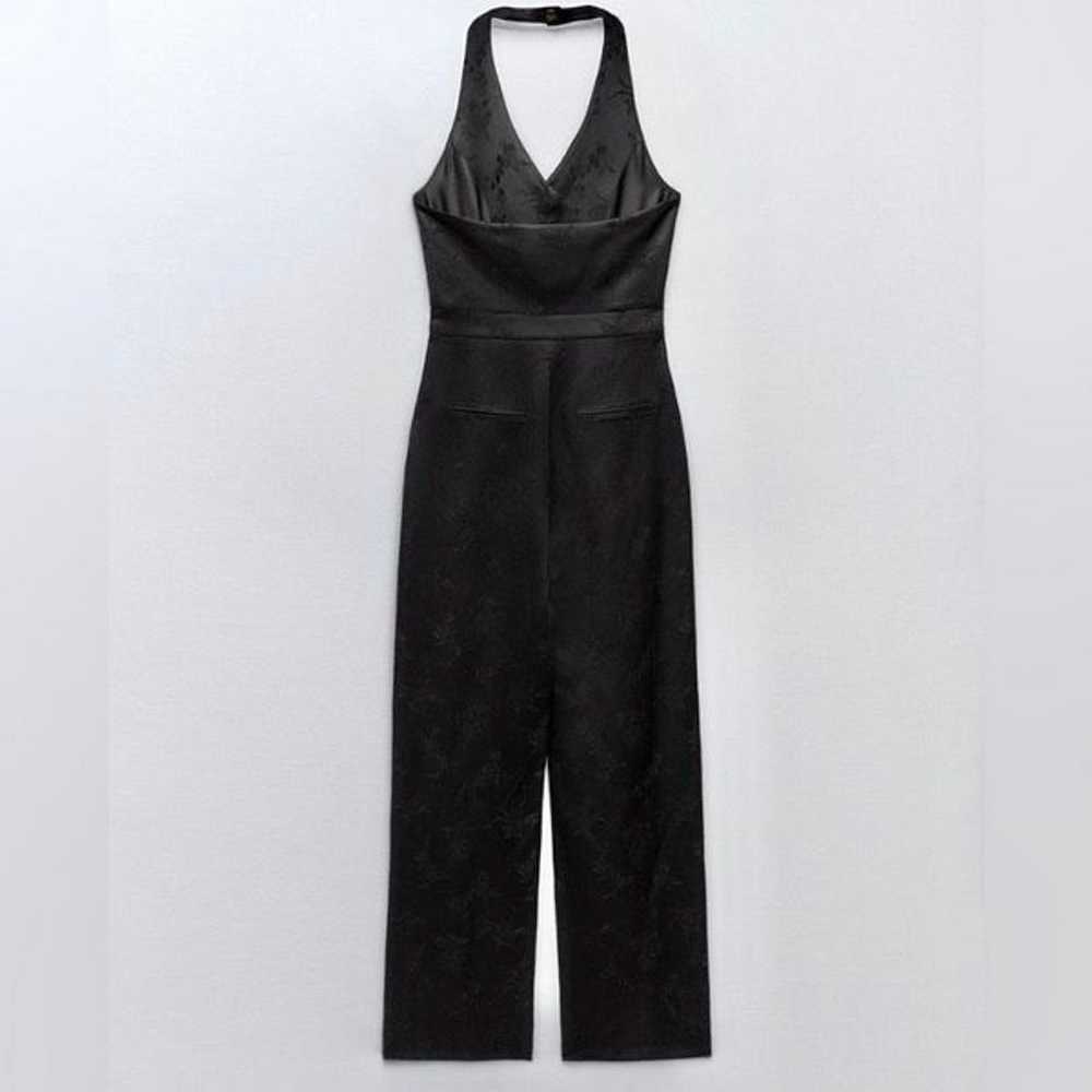 Zara Jacquard Vest Jumpsuit Black Medium - image 3