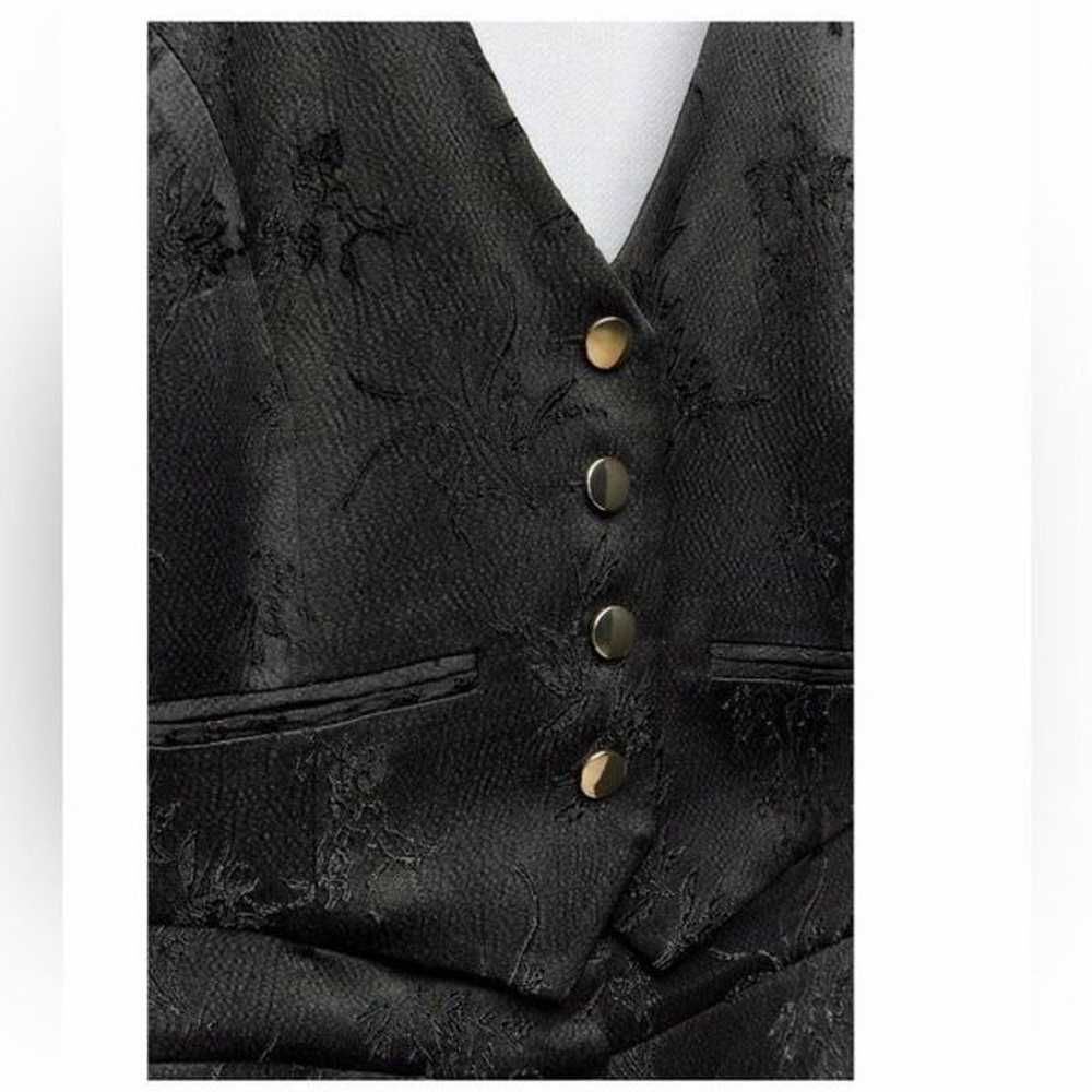 Zara Jacquard Vest Jumpsuit Black Medium - image 5