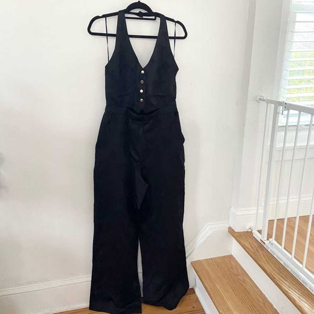 Zara Jacquard Vest Jumpsuit Black Medium - image 7