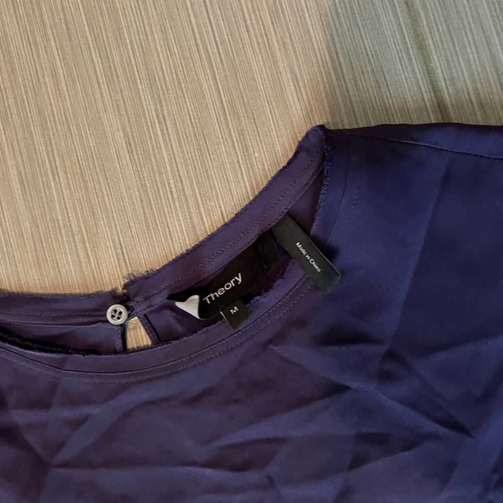 Theory Silk Purple Plum Shift Modern Tee Dress - image 5