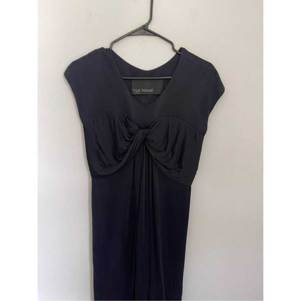 YIGAL AZROUEL Front Twist Black Dress Size 8 - image 4