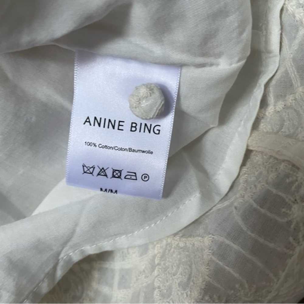 Anine Bing White Embroidered Sleeveless Mini Dres… - image 4