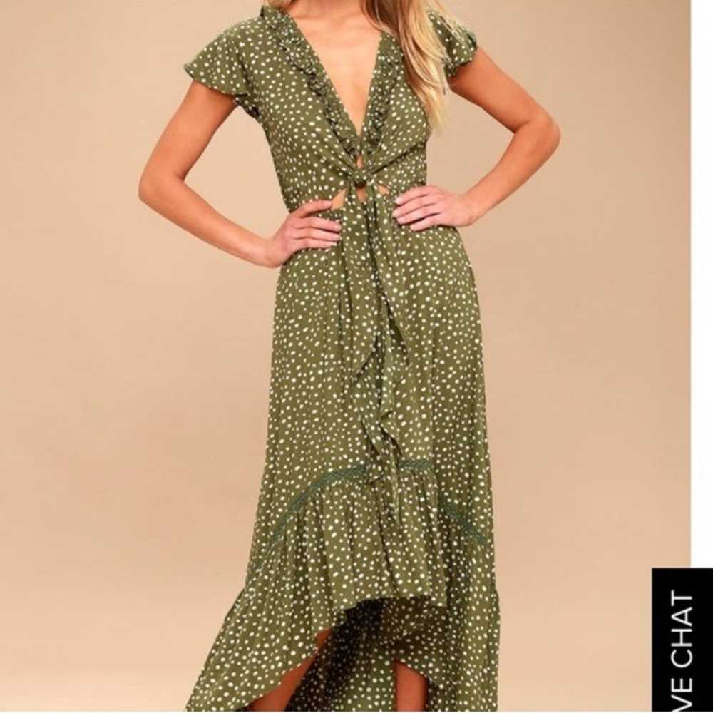 kIVARI Olive green maxi dress size medium - image 2