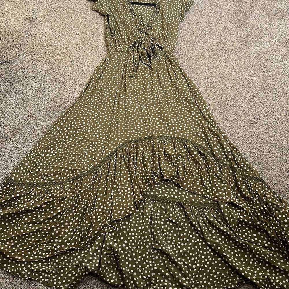 kIVARI Olive green maxi dress size medium - image 9