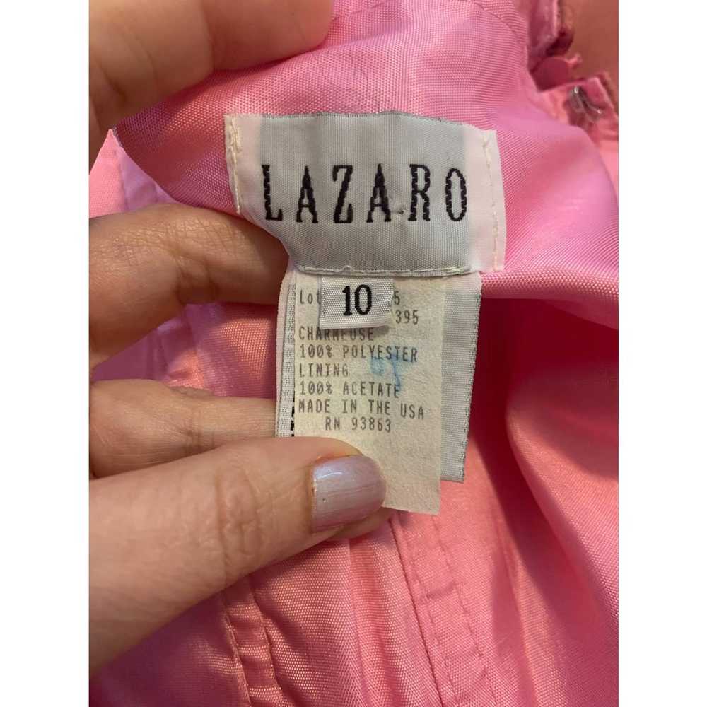 Lazaro pink melon strapless formal gown dress siz… - image 9