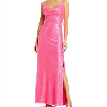 Aqua pink maxi dress