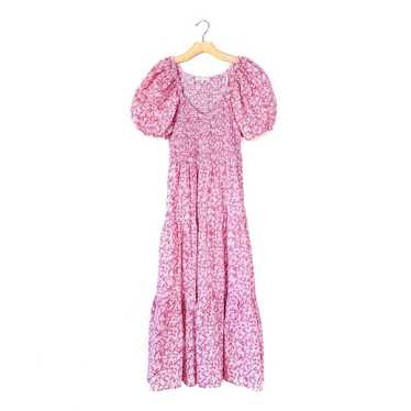 NEW Moon River Smocked Puff Sleeve Midi Dress Tier