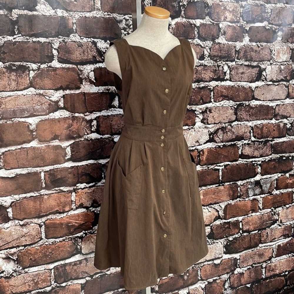 Field Day Sheet Dress in Brown Like New - image 5