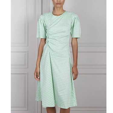 Senlis Green Gingham Lola Ruched A-Line puff slee… - image 1
