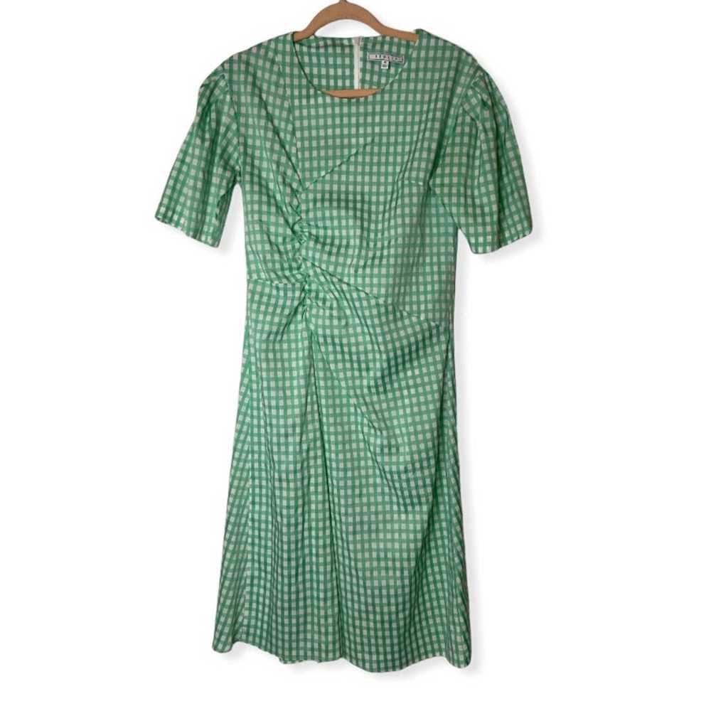Senlis Green Gingham Lola Ruched A-Line puff slee… - image 2