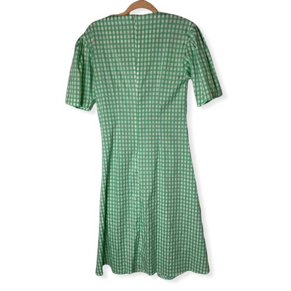 Senlis Green Gingham Lola Ruched A-Line puff slee… - image 3