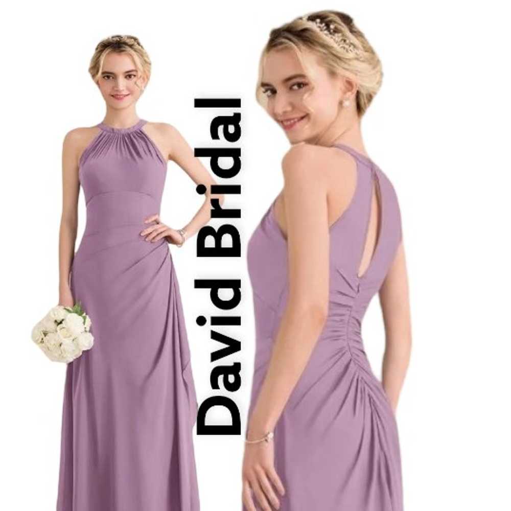 David bridal Bridesmaids wedding gown purple Dress - image 1