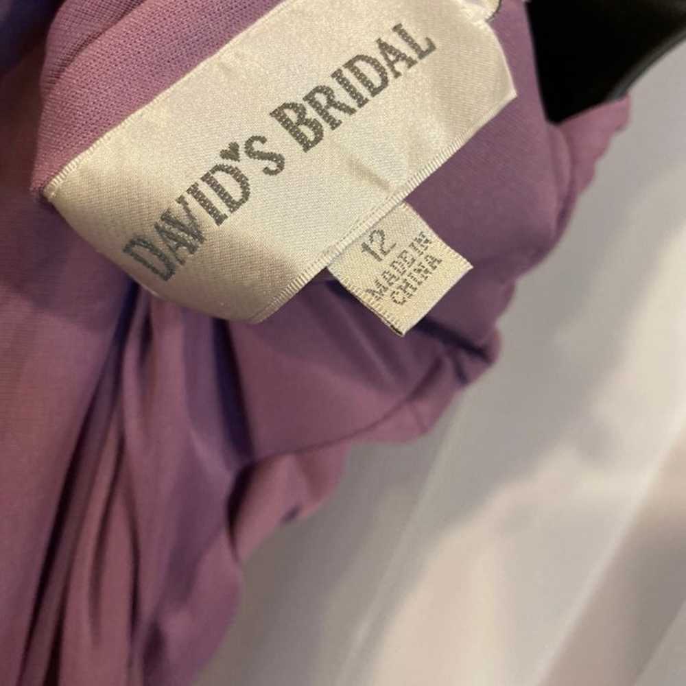 David bridal Bridesmaids wedding gown purple Dress - image 3