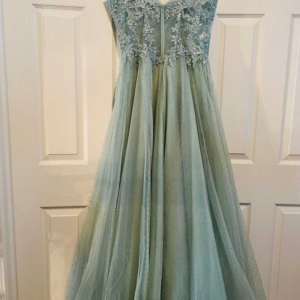Prom dress seafoam green princess - image 6