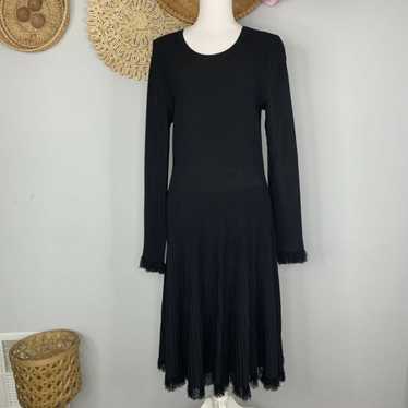 Carlisle Ribbed Sweater Dress Womens Large Black … - image 1