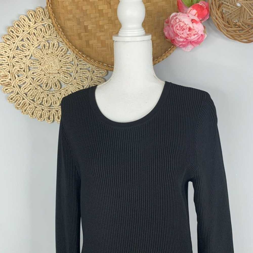 Carlisle Ribbed Sweater Dress Womens Large Black … - image 2