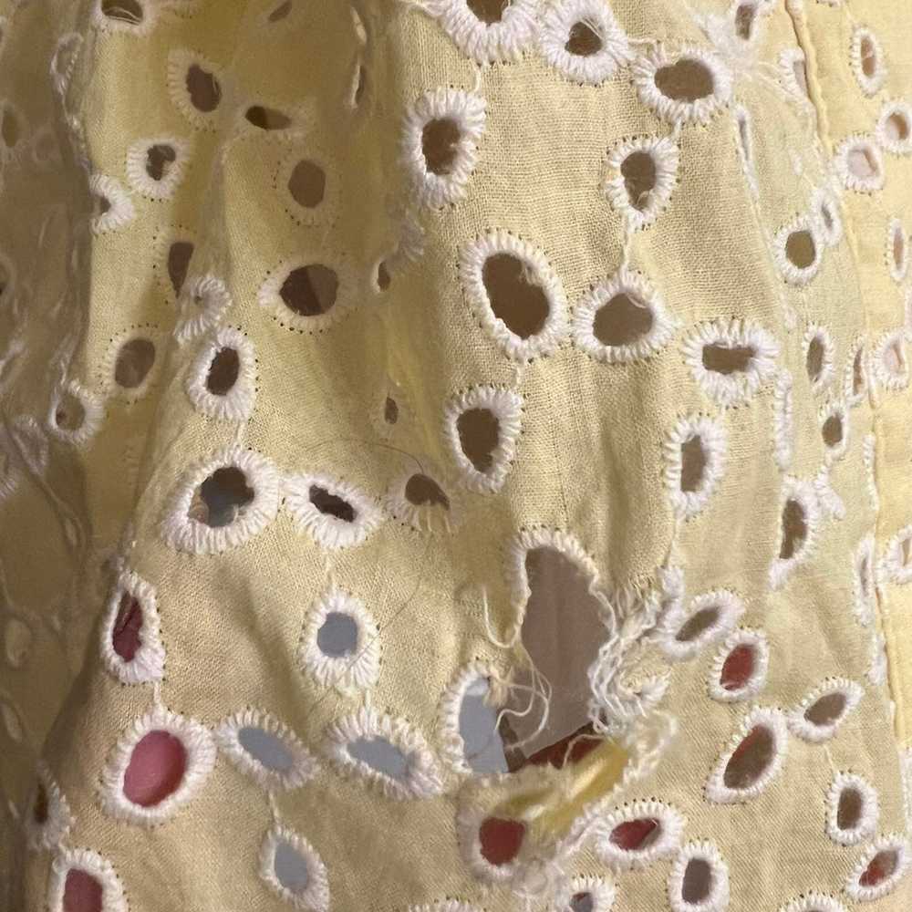 Betsey Johnson Yellow Eyelet Lace Dress - size 14 - image 5