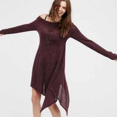 Free People Maroon Citadel Alpaca Knit Pullover D… - image 1