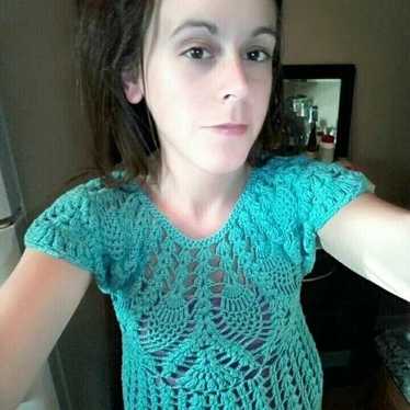 Turquoise Pineapple Crochet Dress