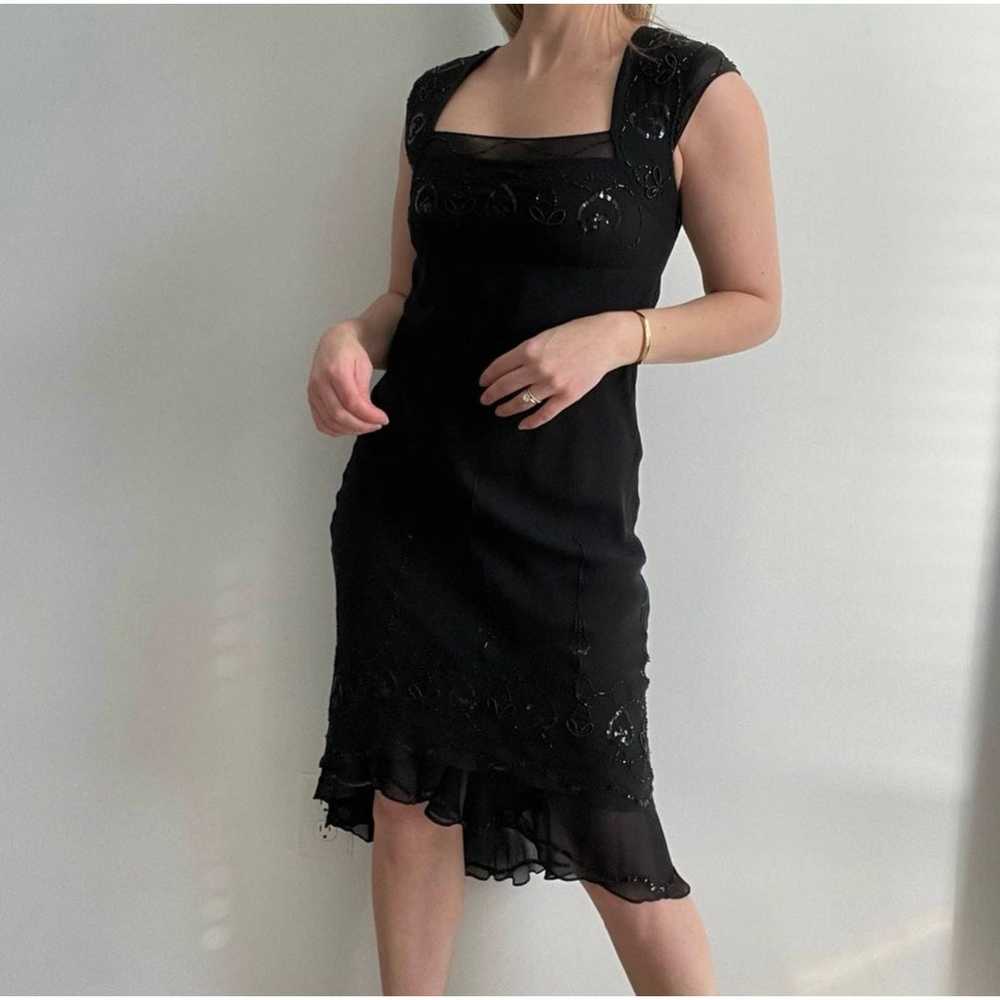 black silk dress|90s y2k vintage beaded square ne… - image 10