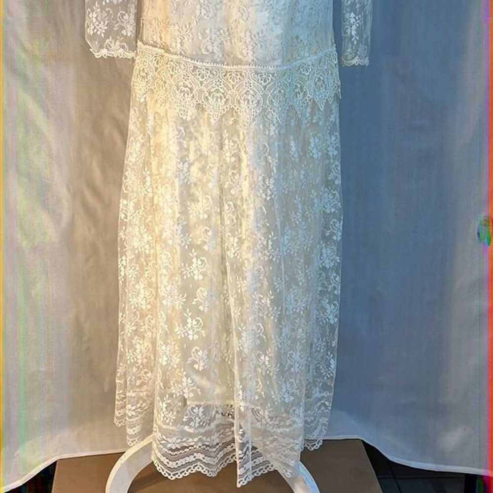 Jessica McClintock Vintage Bridal Ivory Lace Over… - image 3