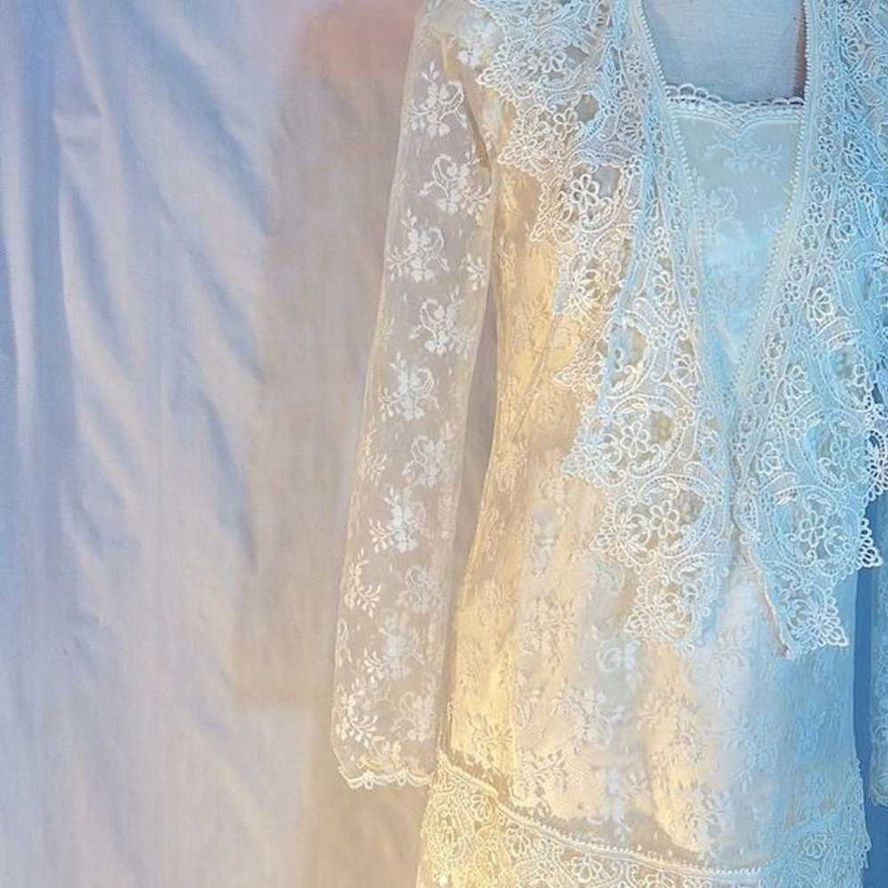 Jessica McClintock Vintage Bridal Ivory Lace Over… - image 4