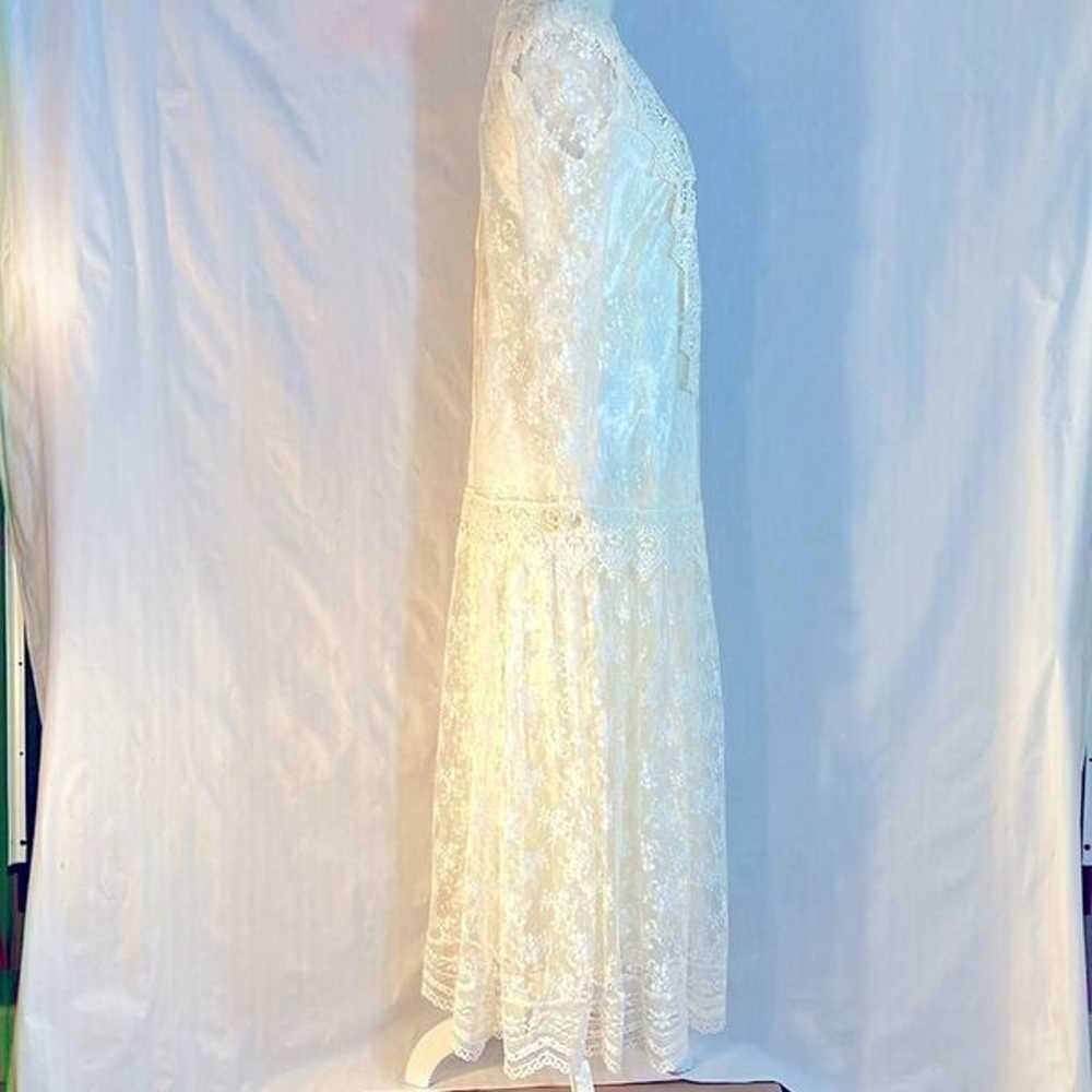 Jessica McClintock Vintage Bridal Ivory Lace Over… - image 5