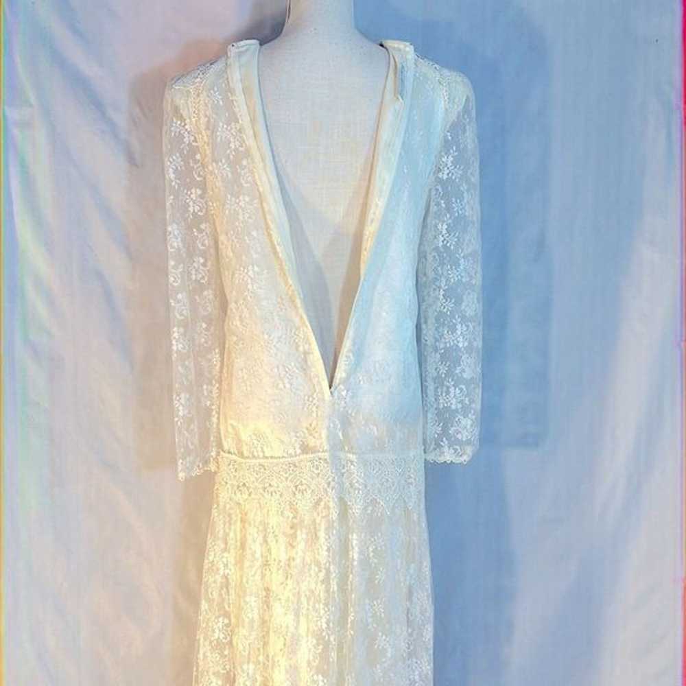Jessica McClintock Vintage Bridal Ivory Lace Over… - image 8