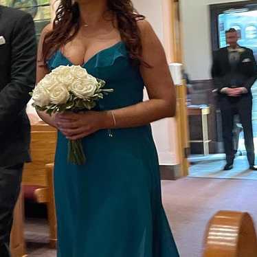 Beautiful turquoise Bill Levkoff gown