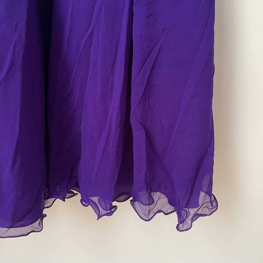 Exquisite Laurence Kazar Purple Beaded Sequin Sil… - image 9