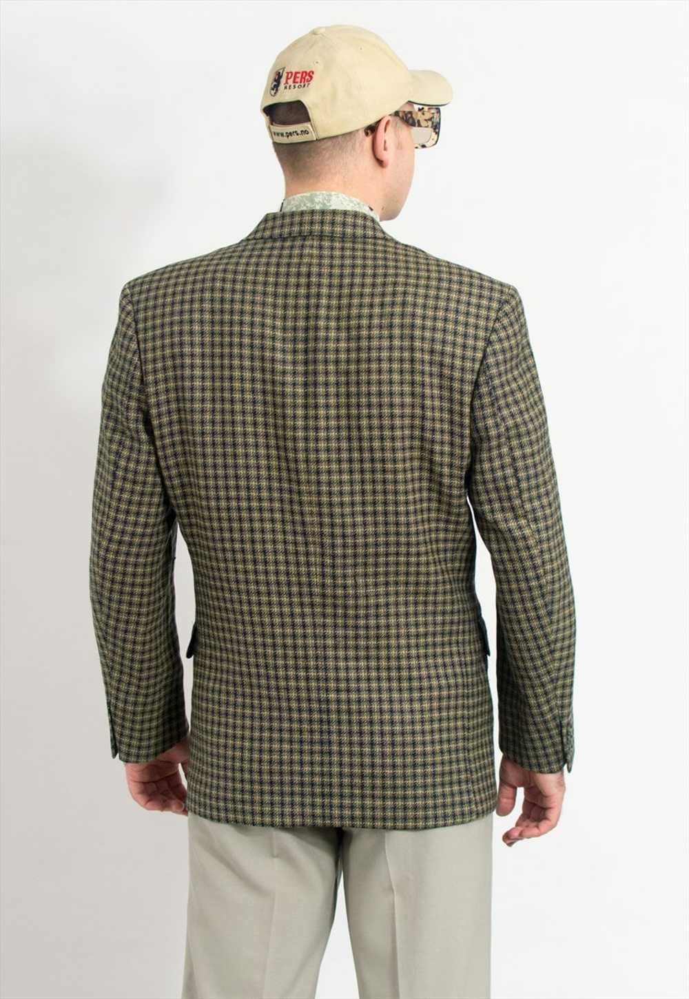 Vintage plaid wool blazer tailored jacket men siz… - image 2