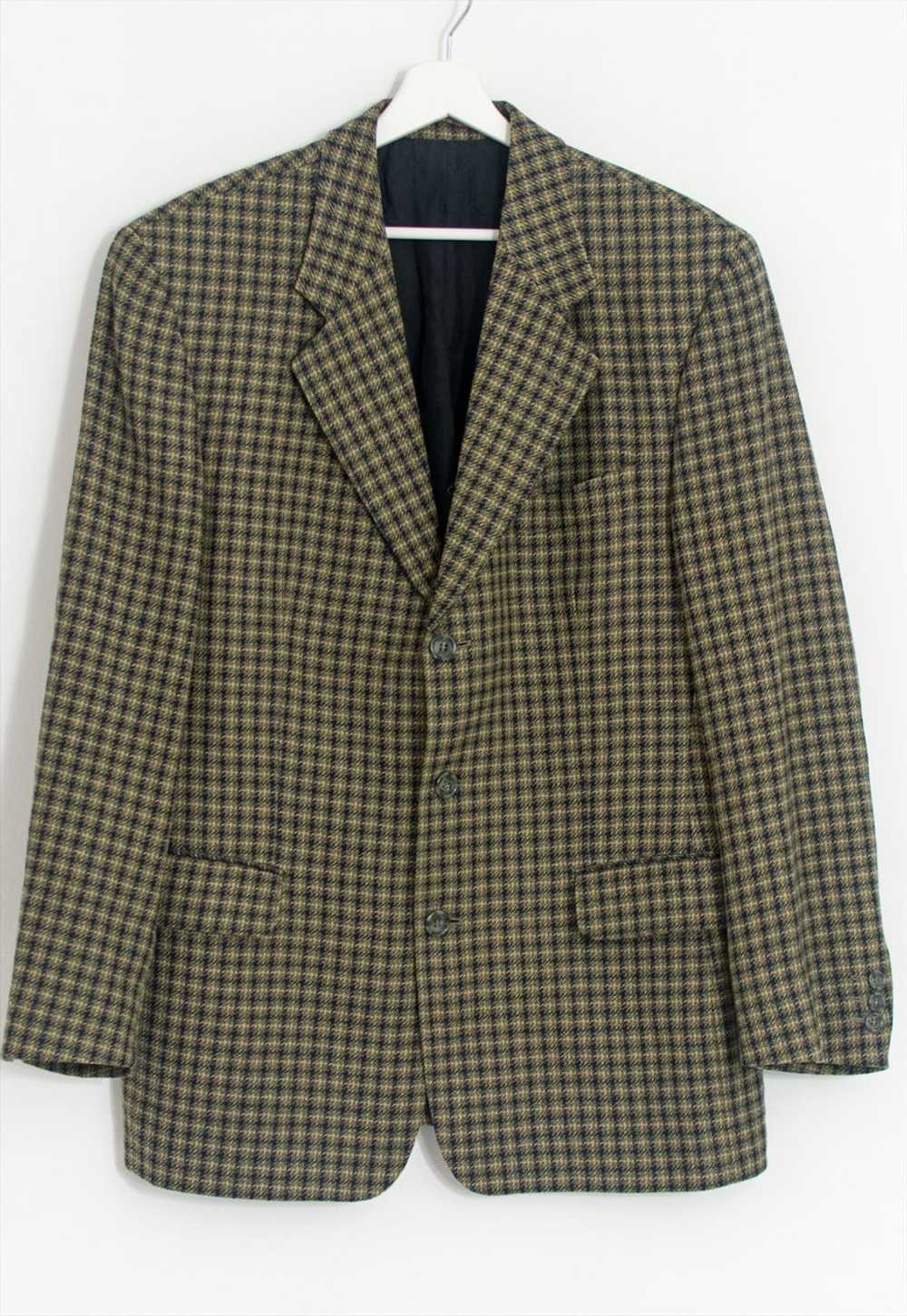 Vintage plaid wool blazer tailored jacket men siz… - image 5