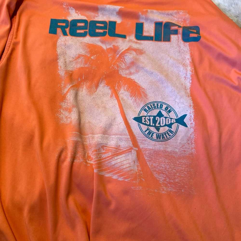 Pink orange reel life longsleeve athletic shirt s… - image 2