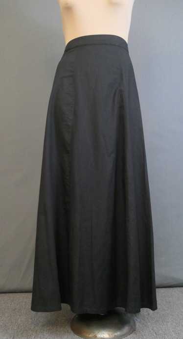 Vintage Long Black Cotton Skirt or Petticoat, Edwa