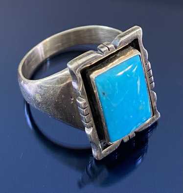 GQ2583◇Navajo : R.TOM STERLING SILVER Handcrafted Navajo Turquoise Sterling Silver Cuff Bracelet