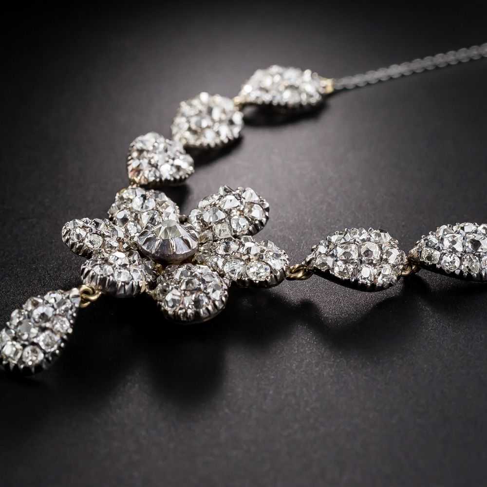 Victorian Diamond Flower Petal Necklace - image 2